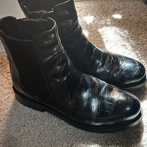 Jeffrey Campbell snakeskin low boot